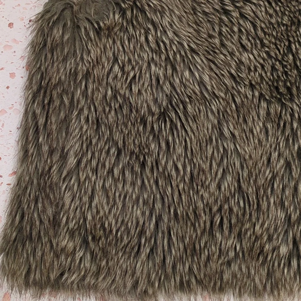 Old Navy | Brown Grey Tan Faux Fur Vest | M (8) Boho Layer Accessory